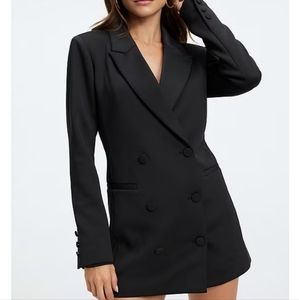 Good American NWOT Shiny Scuba Long Sleeve Blazer Mini Dress